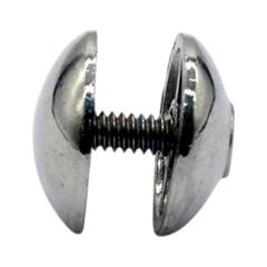 BOTÃO FRANCÊS DUPLO METAL CROMADO ZAMAC PARA VIDRO 19MM BV19 TRIMAC