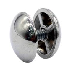 BOTÃO FRANCÊS DUPLO METAL CROMADO ZAMAC PARA VIDRO 19MM BV19 TRIMAC