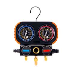 MANIFOLD 2 VIAS PREMIUM C/MALETA GÁS R134A R22 R32 R410A SEM MANGUEIRAS SURYHA