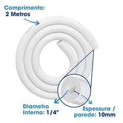TUBO ISOLANTE POLIETILENO BLINDADO INVERTER 1/4 BRANCO 10X06MM BARRA 2M EPEX