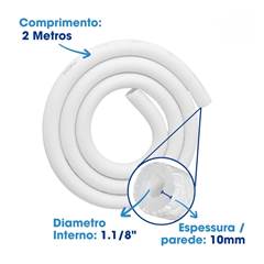 TUBO ISOLANTE POLIETILENO BLINDADO INVERTER 1.1/8 BRANCO 10X28MM BARRA 2M EPEX