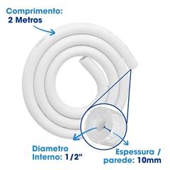 TUBO ISOLANTE POLIETILENO BLINDADO INVERTER 1/2 BRANCO 10X13MM BARRA 2M EPEX