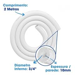 TUBO ISOLANTE POLIETILENO BLINDADO INVERTER 3/4 BRANCO 10X19MM BARRA 2M EPEX