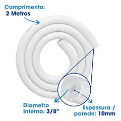 TUBO ISOLANTE POLIETILENO BLINDADO INVERTER 3/8 BRANCO 10X09MM BARRA 2M EPEX