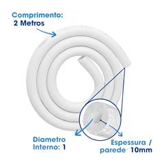 TUBO ISOLANTE POLIETILENO BLINDADO INVERTER 1” BRANCO 10X25MM BARRA 2M EPEX
