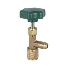 VÁLVULA PERFURADORA LATA GÁS R22 R404A R134A R600 R410A R290 1/4 X 7/16 COM MANOPLA OBAGÁS