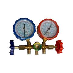 MANIFOLD ANALÓGICO PREMIUM 2 VIAS R22 R32 R134A R410A MANGUEIRA 120CM 1/4 X 1/4 SAE AGETHERM