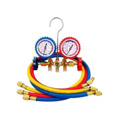 MANIFOLD ANALÓGICO PREMIUM 2 VIAS R22 R32 R134A R410A MANGUEIRA 120CM 1/4 X 1/4 SAE AGETHERM