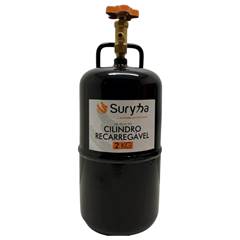 CILINDRO RECARREGÁVEL TANQUE RECOLHEDOR TRANSPORTE DE GÁS 2KG SURYHA